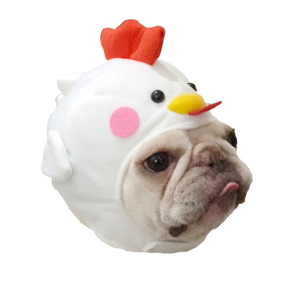 HKM-8880189 Cute Dog Hat for Stylish Pet Headwear - White Polyester, Sizes Large & Medium