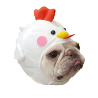 HKM-8880189 Cute Dog Hat for Stylish Pet Headwear - White Polyester, Sizes Large & Medium