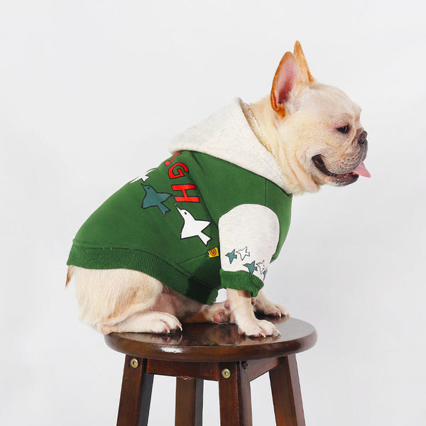 HKM-8880445 Warm Green Teddy Winter Hoodie for Pets, Sizes L to 4XL, Cotton Material