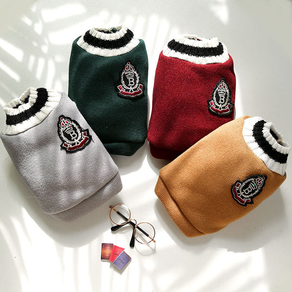 HKM-8880957 Knitted V-Neck Vest for Pets in Multiple Colors and Sizes