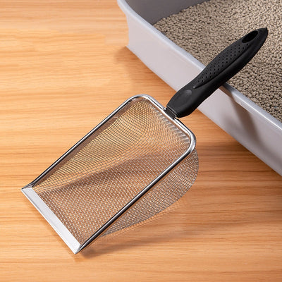 HKM-8881341 Stainless Steel Cat Litter Shovel with Fine Mesh Options for Efficient Sand Leakage