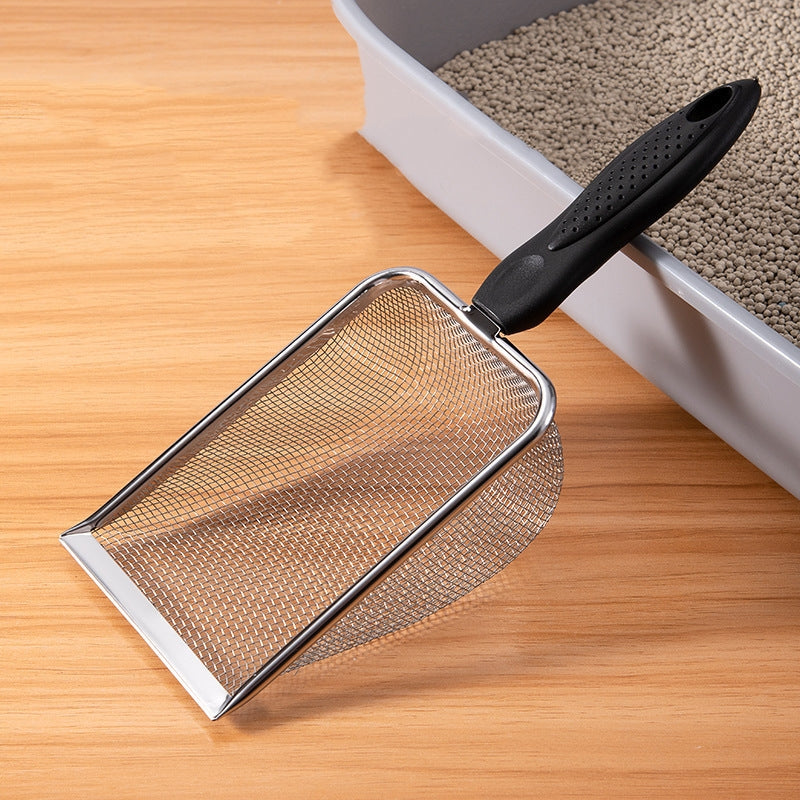 HKM-8881341 Stainless Steel Cat Litter Shovel with Fine Mesh Options for Efficient Sand Leakage