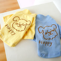 HKM-8881725 Happy Puppy Bottoming Shirt for Pets - Blue and Yellow, Polyester Fabric, Various Sizes Available
