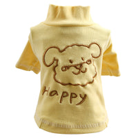 HKM-8881725 Happy Puppy Bottoming Shirt for Pets - Blue and Yellow, Polyester Fabric, Various Sizes Available