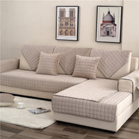 HKM-888211 Modern Plush Sofa Cushion with Anti-Slip Design - 70x70cm in Camel and Off-White