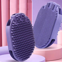 HKM-8883005 Soft Bristle Dual-Sided Pet Massage and Shampoo Brush for Dogs and Cats