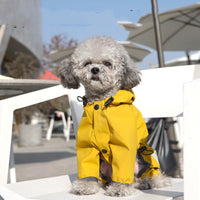 HKM-8883517 Waterproof Dog Raincoat in Lake Blue, Rose Red, and Turmeric - Available in S, M, L, XL, 2XL