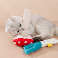 HKM-8883773 Plush Mushroom Cat Chew Toy for Biting and Fun - 25x10cm