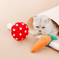 HKM-8883773 Plush Mushroom Cat Chew Toy for Biting and Fun - 25x10cm