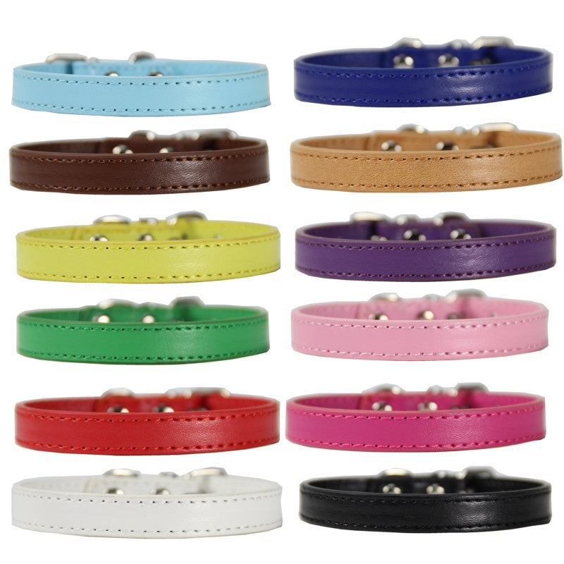HKM-8884925 Durable PU Large Dog Leash and Collar Set with Wire Buckle for Dogs and Cats