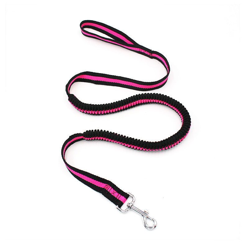 HKM-8885949 Elastic Pet Hand Holding Leash with Chest Strap, Available in Blue, Red, Green, and Rose, Nylon Material, 2.5*120 cm, Stretchable to 150 cm