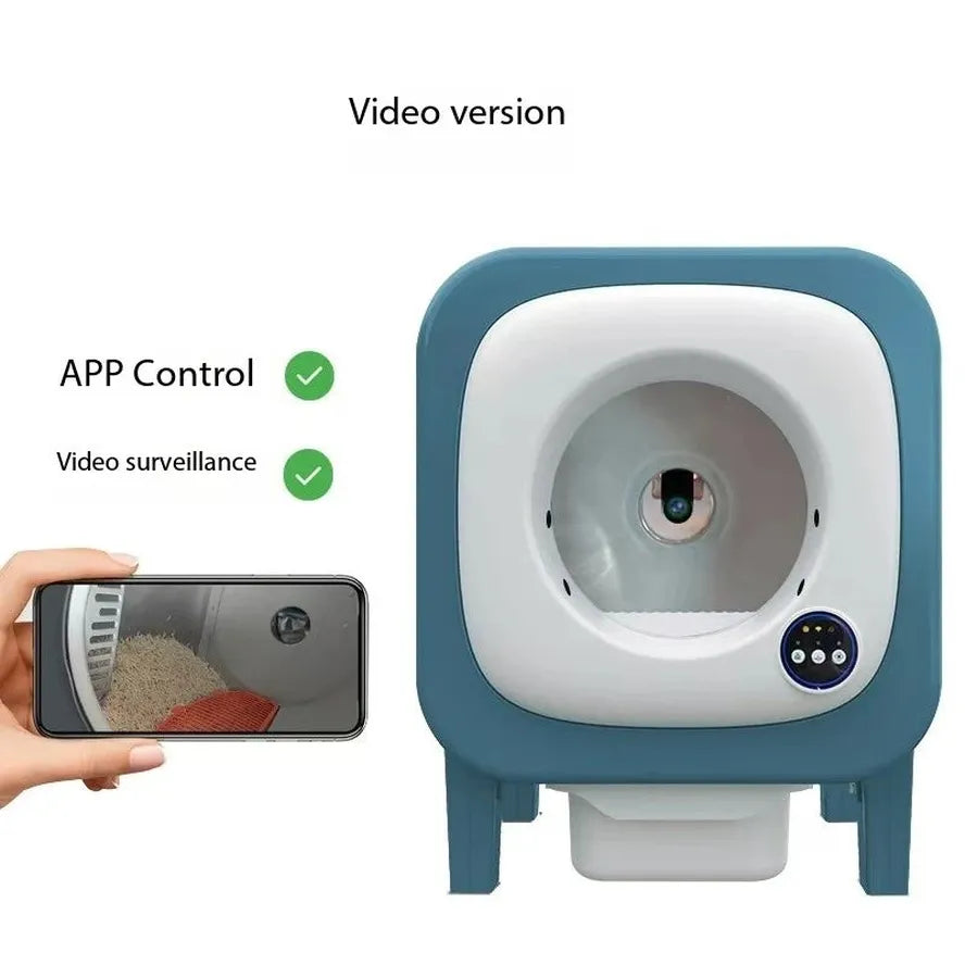 HKM-888595 Automatic Self-Cleaning Cat Litter Box with AI Camera and App Control