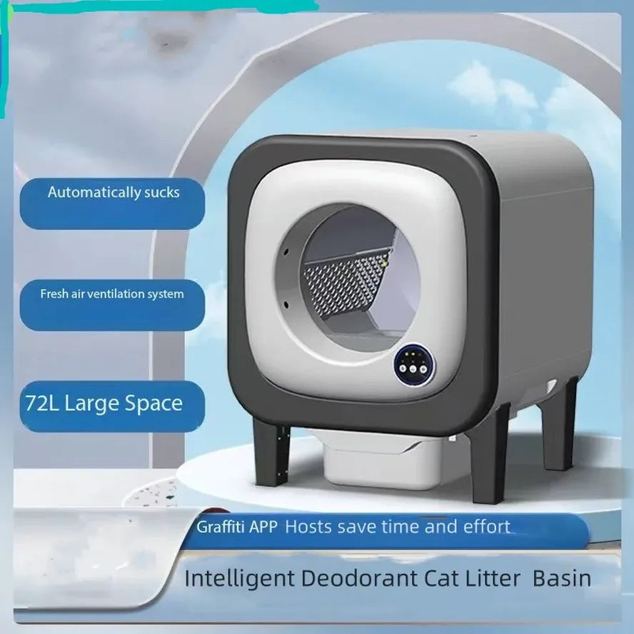 HKM-888595 Automatic Self-Cleaning Cat Litter Box with AI Camera and App Control