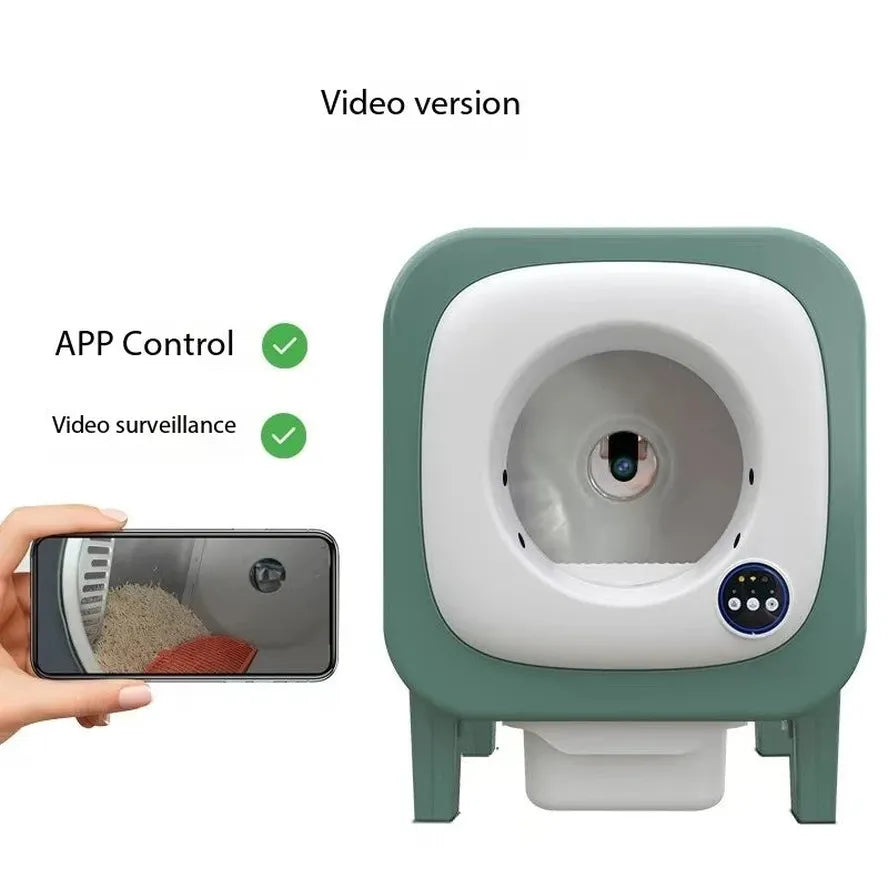 HKM-888595 Automatic Self-Cleaning Cat Litter Box with AI Camera and App Control