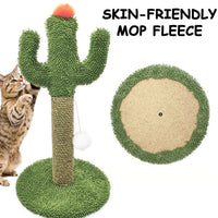 HKM-8886589 Cactus Cat Climbing Tree - Multi-Level Activity Center with Solid Wood Base and Natural Sisal Scratching Pillar