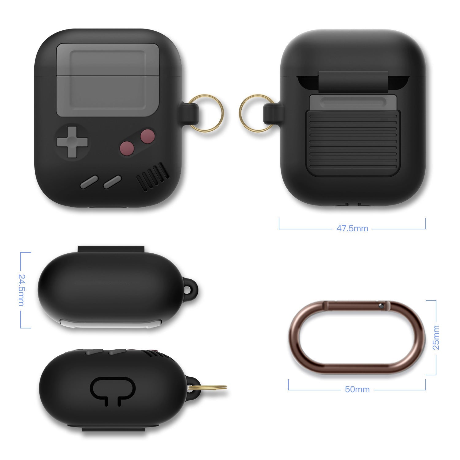 HKM-888659 Silicone Cover Case for AirPods Pro with Classic Game Console Design and Keychain Attachment