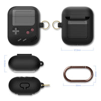 HKM-888659 Silicone Cover Case for AirPods Pro with Classic Game Console Design and Keychain Attachment