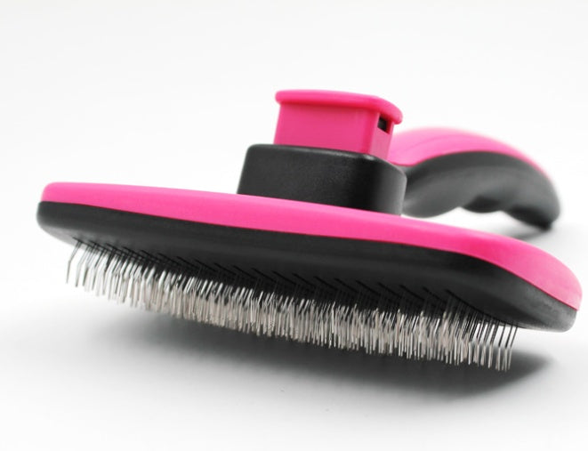 HKM-8886717 Automatic Stainless Steel Pet Grooming Comb for Dogs and Cats with Retractable Self-Cleaning Feature