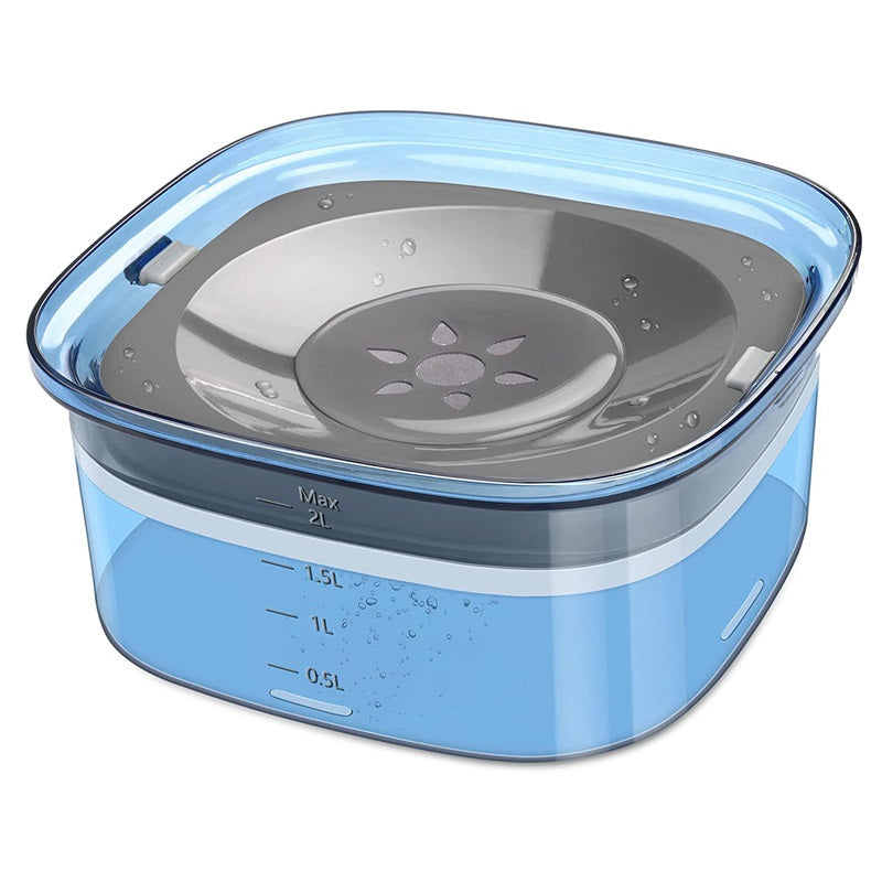 HKM-8887101 Splash-Proof Pet Dog Floating Water Bowl - Adjustable Height & Colorful Options