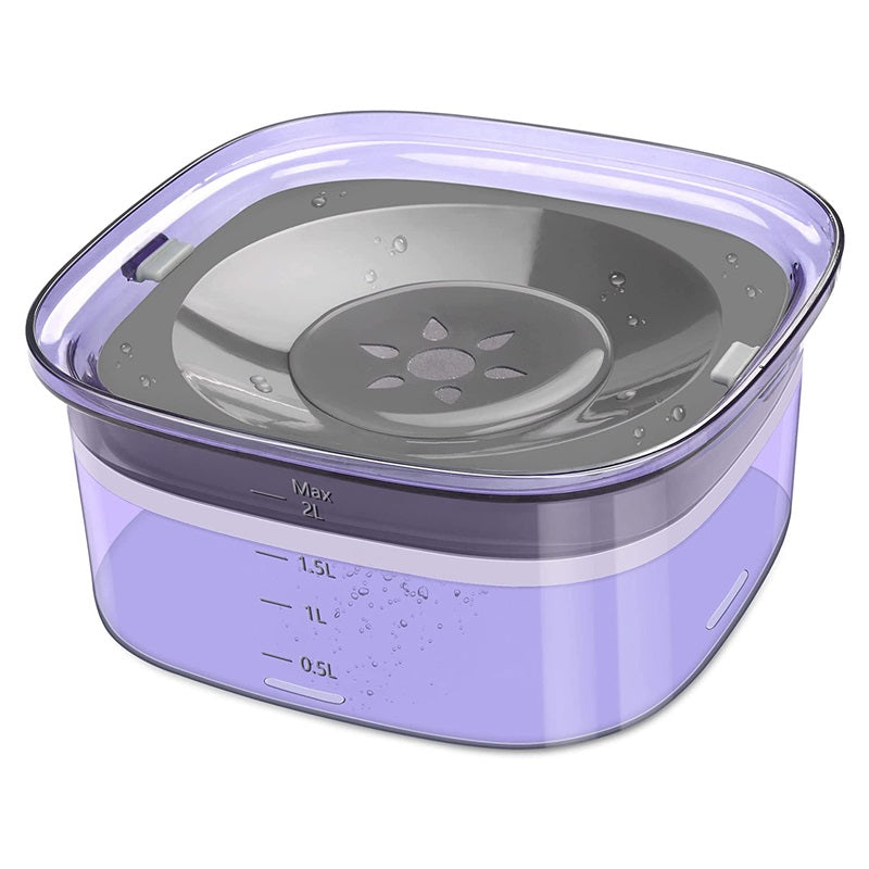 HKM-8887101 Splash-Proof Pet Dog Floating Water Bowl - Adjustable Height & Colorful Options