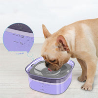 HKM-8887101 Splash-Proof Pet Dog Floating Water Bowl - Adjustable Height & Colorful Options