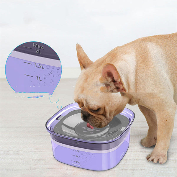 HKM-8887101 Splash-Proof Pet Dog Floating Water Bowl - Adjustable Height & Colorful Options