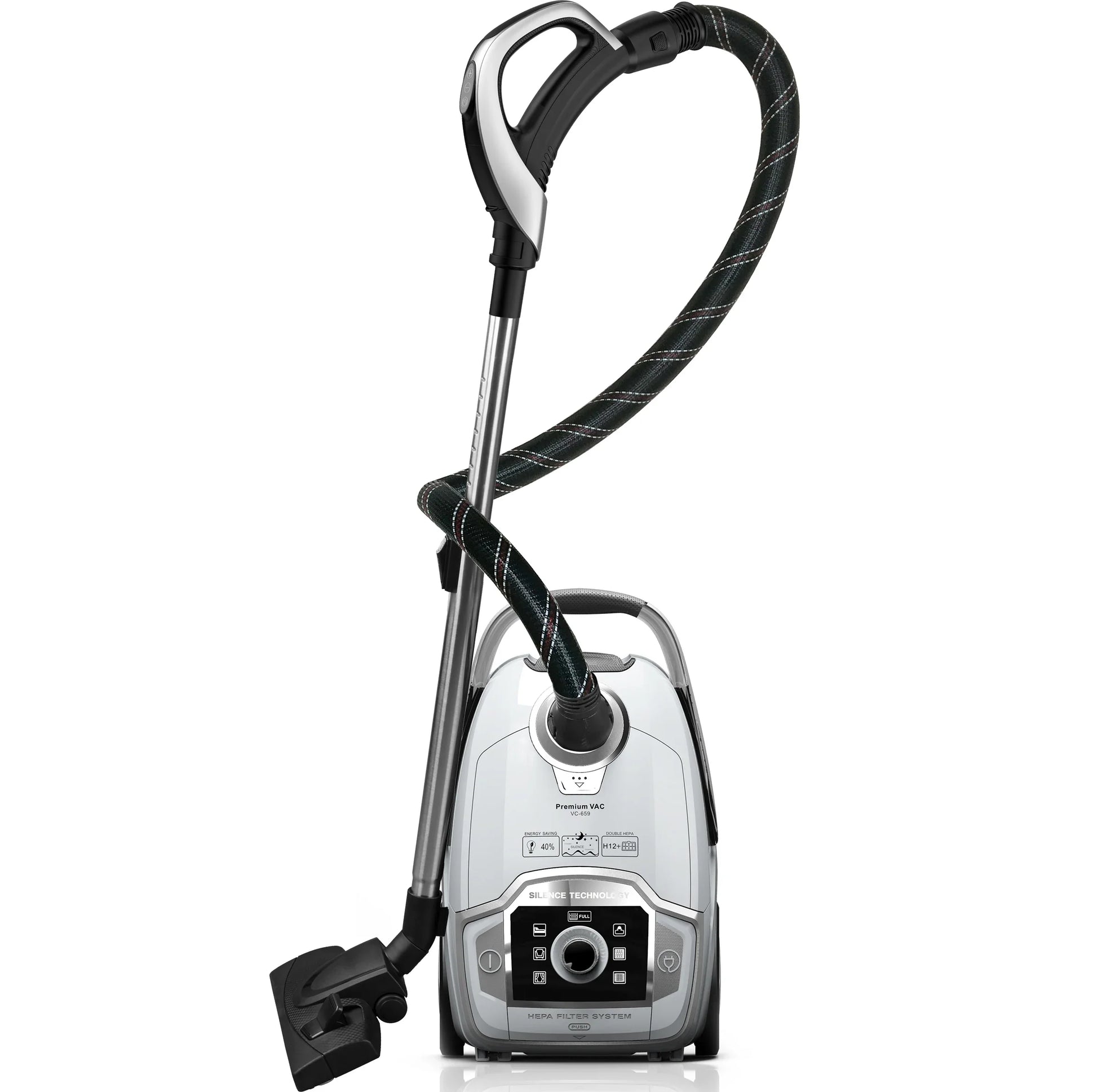 HKM-888723 Big Bag Vacuum Cleaner with LED Display and Remote Control for Quiet Operation