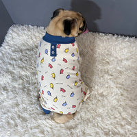 HKM-8887485 Autumn and Winter Four-Legged Cotton Dog Apparel in Milk White and Yellow Lotus Root