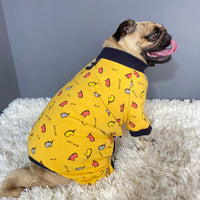 HKM-8887485 Autumn and Winter Four-Legged Cotton Dog Apparel in Milk White and Yellow Lotus Root