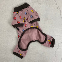 HKM-8887485 Autumn and Winter Four-Legged Cotton Dog Apparel in Milk White and Yellow Lotus Root