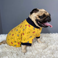 HKM-8887485 Autumn and Winter Four-Legged Cotton Dog Apparel in Milk White and Yellow Lotus Root