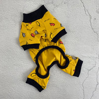 HKM-8887485 Autumn and Winter Four-Legged Cotton Dog Apparel in Milk White and Yellow Lotus Root