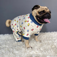 HKM-8887485 Autumn and Winter Four-Legged Cotton Dog Apparel in Milk White and Yellow Lotus Root