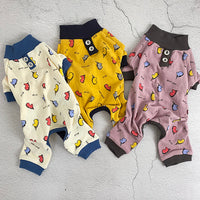 HKM-8887485 Autumn and Winter Four-Legged Cotton Dog Apparel in Milk White and Yellow Lotus Root