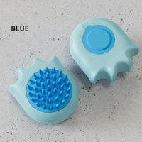 HKM-8888381 Pet Bath Brush with Shampoo Dispenser for Cats and Dogs - 9x8x5.3cm, Lightweight 55g Cleaning Tool
