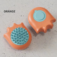 HKM-8888381 Pet Bath Brush with Shampoo Dispenser for Cats and Dogs - 9x8x5.3cm, Lightweight 55g Cleaning Tool
