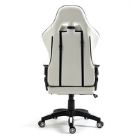 HKM-888851 Adjustable RGB Gaming Chair with Luxury Headrest in White