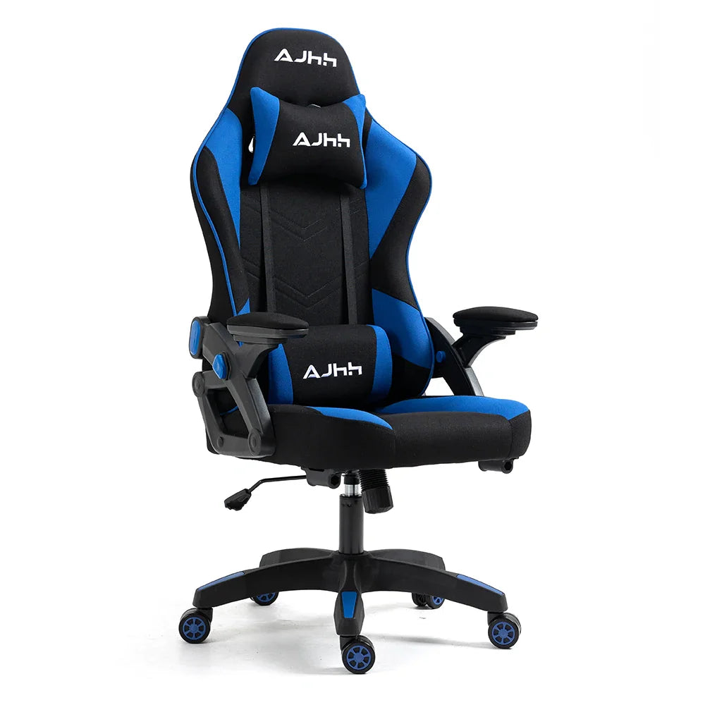 HKM-888851 Adjustable RGB Gaming Chair with Luxury Headrest in White