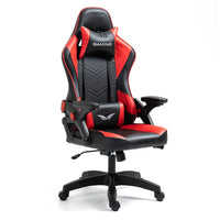 HKM-888851 Adjustable RGB Gaming Chair with Luxury Headrest in White