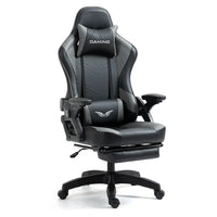 HKM-888851 Adjustable RGB Gaming Chair with Luxury Headrest in White