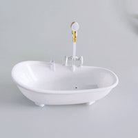 HKM-8888765 Automatic Bathtub Water Circulator Dispenser - Plastic, Powered by 3 AA Batteries, Compact Size 22x11x17cm