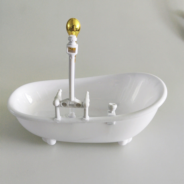 HKM-8888765 Automatic Bathtub Water Circulator Dispenser - Plastic, Powered by 3 AA Batteries, Compact Size 22x11x17cm