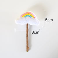 HKM-8889533 Rainbow Plush Chew Toys for Cats - Molar Sticks for Dental Health, Handmade from Natural Materials