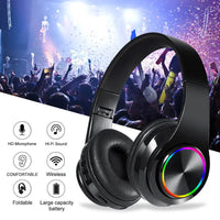 HKM-888979 Foldable Wireless Cat Ear Headphones with TF Card Support and LED Light