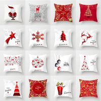 HKM-889043 Modern Christmas Pillow Cover - Polyester, 45x45cm, Multiple Patterns Available