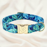 HKM-8890685 Customizable Dog Collar with Matching Leash and Bag - All Cotton Fabric, Multiple Sizes Available
