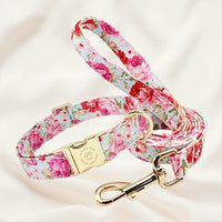 HKM-8890685 Customizable Dog Collar with Matching Leash and Bag - All Cotton Fabric, Multiple Sizes Available