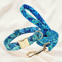HKM-8890685 Customizable Dog Collar with Matching Leash and Bag - All Cotton Fabric, Multiple Sizes Available