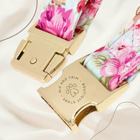 HKM-8890685 Customizable Dog Collar with Matching Leash and Bag - All Cotton Fabric, Multiple Sizes Available
