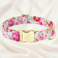 HKM-8890685 Customizable Dog Collar with Matching Leash and Bag - All Cotton Fabric, Multiple Sizes Available